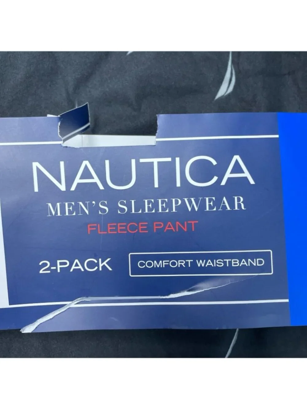 NWT 2-Pack  Nautica Men's Large Fleece Lounge Pants Black & Blue Comfort i2005
